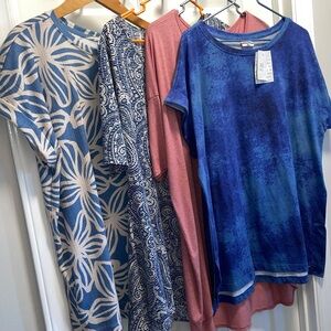 LuLaRoe Shirts Lot of 4 size XL - 2 NWT - 2 Leah